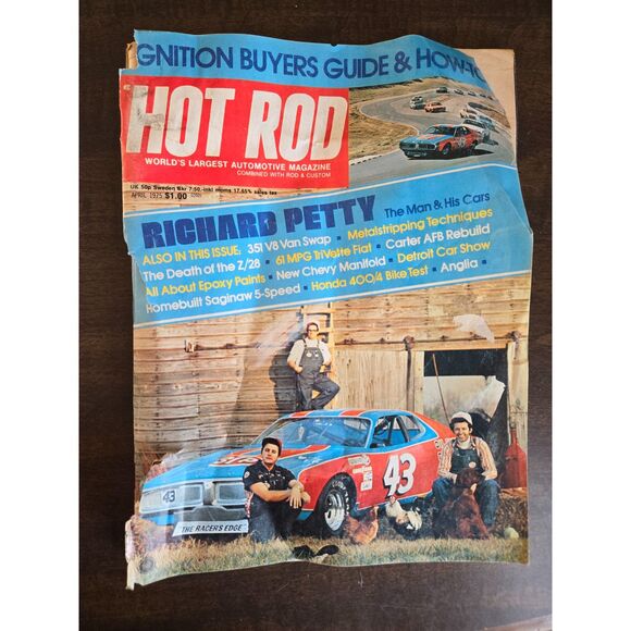 HOT ROD Vintage Magazines Lot of 2 Apr 1975 Richard Petty & Sept 1980 Z28 Camaro - Picture 3 of 9